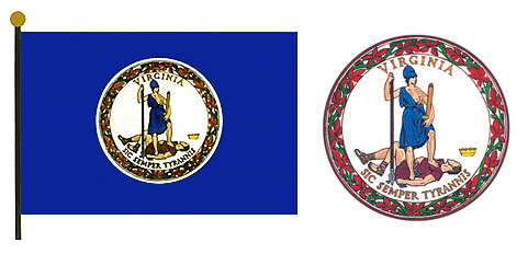 Virginia flag and seal