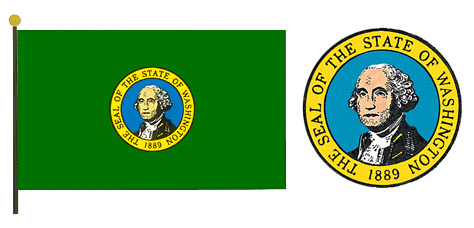 Washington flag and seal