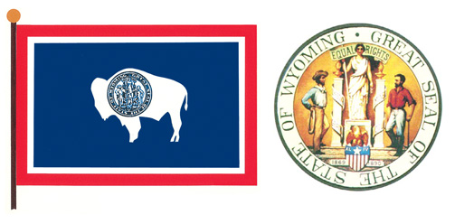 Wyoming flag and seal