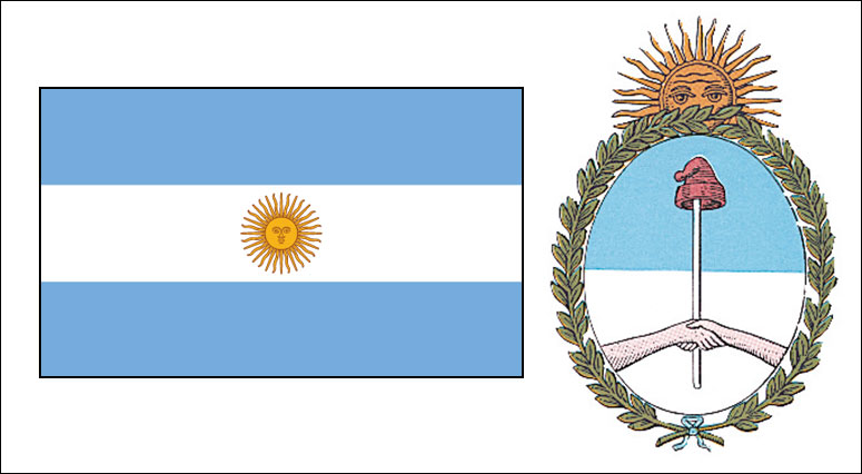 Argentina flag and coat of arms