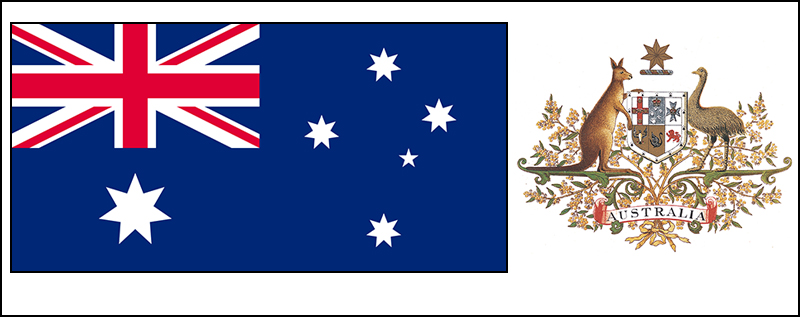 Australia flag and coat of arms