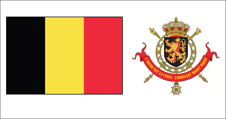 Belgium flag and coat of arms