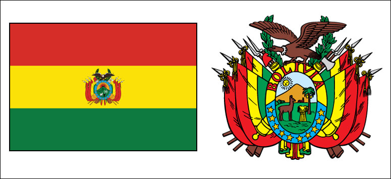 Bolivia flag and coat of arms