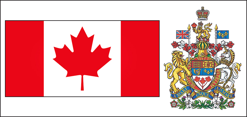 Canada flag and coat of arms