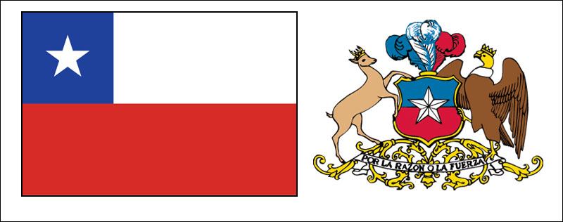 Chile flag and coat of arms