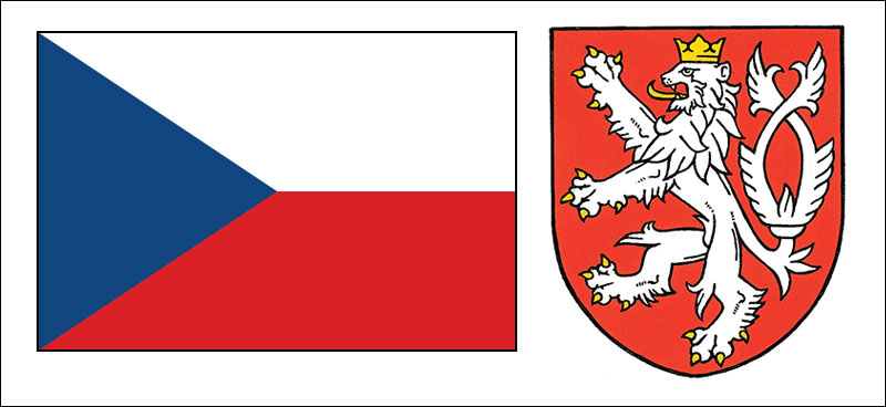 Czech Republic flag and coat of arms