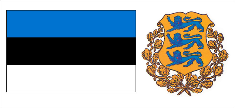 Estonia flag and coat of arms