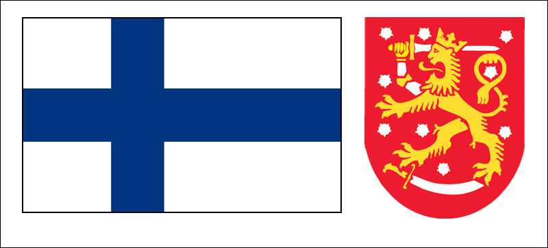 Finland flag and coat of arms