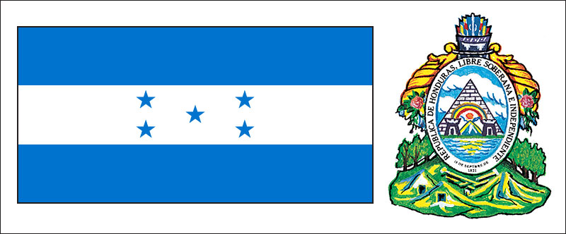 Honduras flag and coat of arms