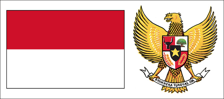 Indonesia flag and emblem