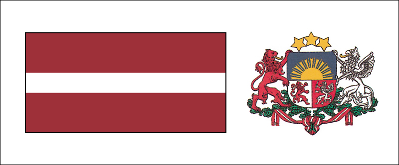 Latvia flag and coat of arms