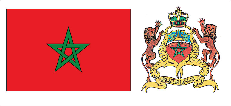 Morocco flag and coat of arms