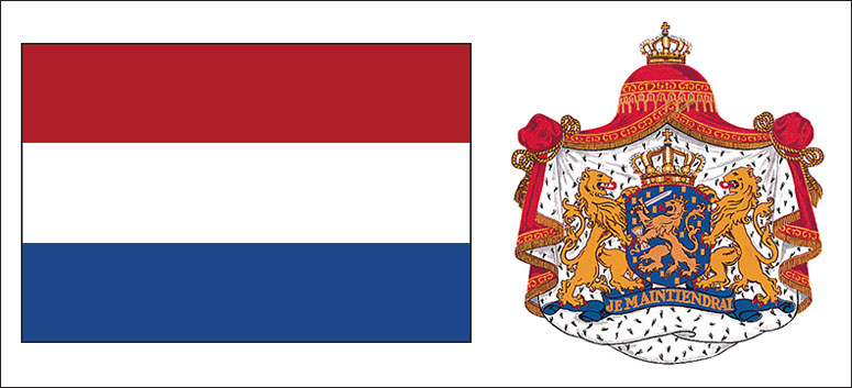 Netherlands flag and coat of arms