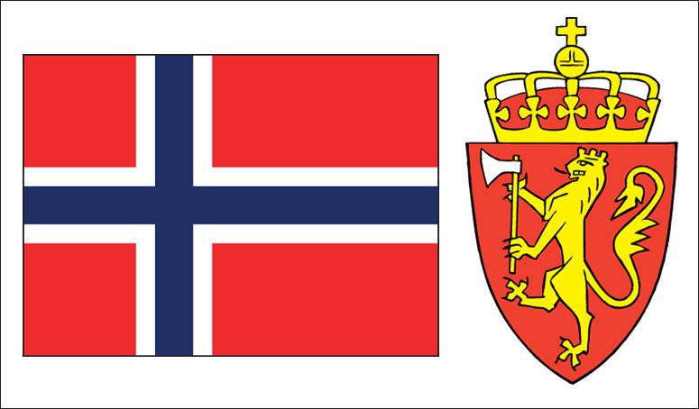 Norway flag and coat of arms