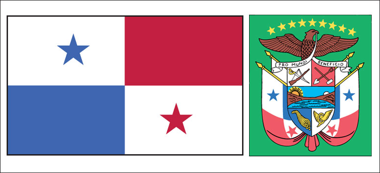 Panama flag and coat of arms