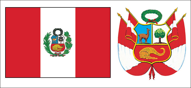 Peru flag and coat of arms