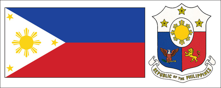 Philippines flag and coat of arms