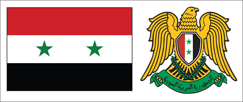 Syria flag and coat of arms