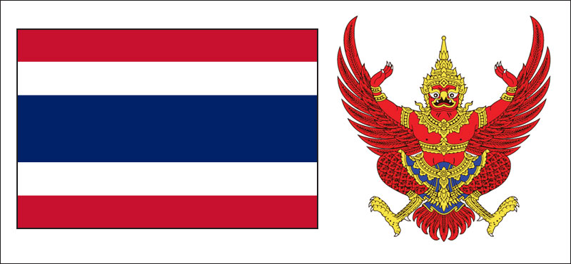 Thailand flag and emblem