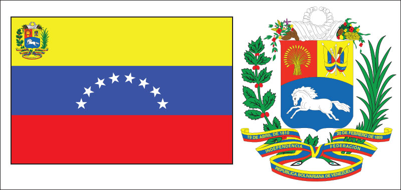 Venezuela flag and coat of arms