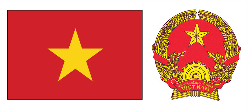 Vietnam flag and coat of arms