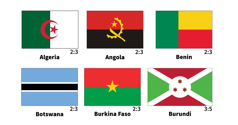 Africa flags (Algeria to Burundi)