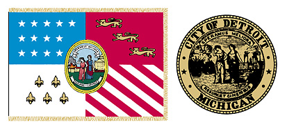 Detroit flag and seal