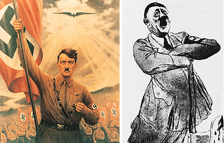 Two propaganda versions of Adolf Hitler