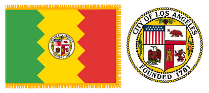 Los Angeles flag and seal