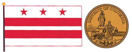 Washington, D.C. flag and seal