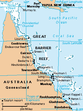 Map of Great Barrier Reef