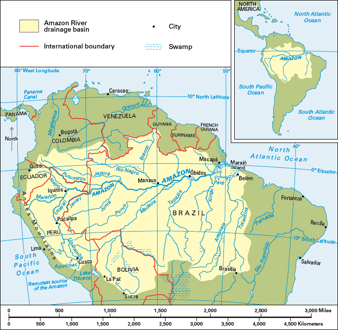 Location of the Amazon River