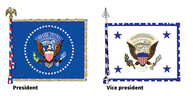 Flags of U.S. president and vice president