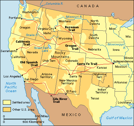 Westward movement in America by 1890