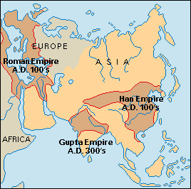 Asian empires: A.D. 100's to 300's