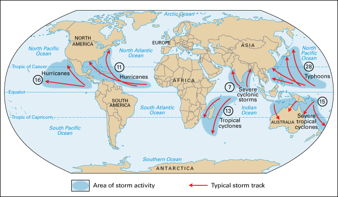 Where hurricanes strike