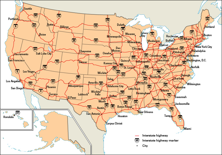 United States: Interstate highway system