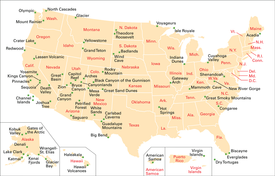 National parks of the United States