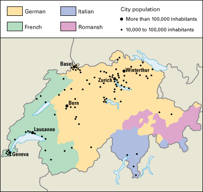 Population and language in Switzerland