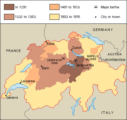 Switzerland: Expansion from 1291-1815