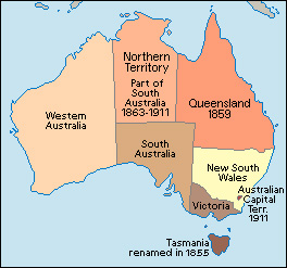 Australian state growth by 1911