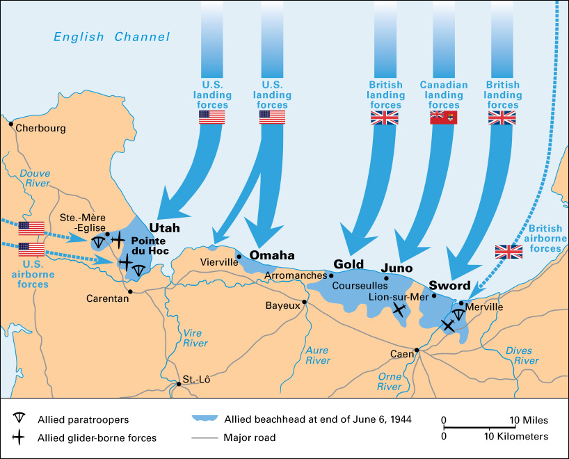 World War II: Normandy invasion detail