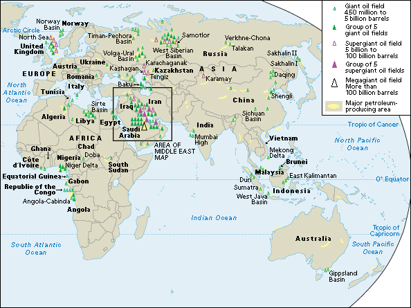 Petroleum and oil regions of Eastern Hemisphere