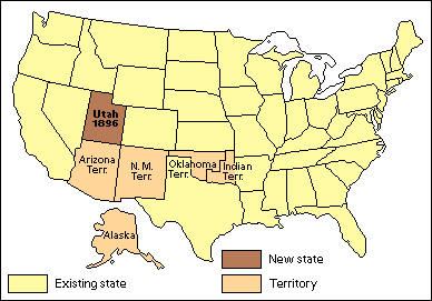 U.S. states and territories under Cleveland