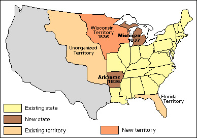 U.S. states and territories under Jackson