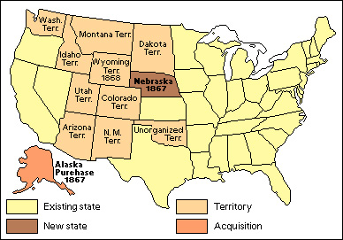 U.S. states and territories under Johnson