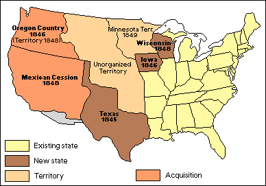 U.S. states and territories under Polk