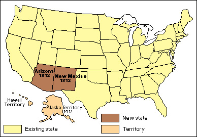 U.S. states and territories under Taft