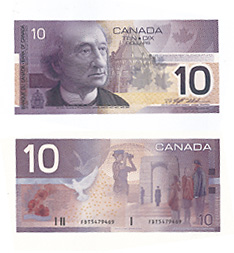 Canadian 10-dollar bank note