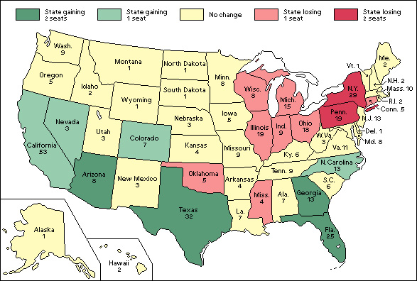 Census of 2000, U.S.: Change in Congress